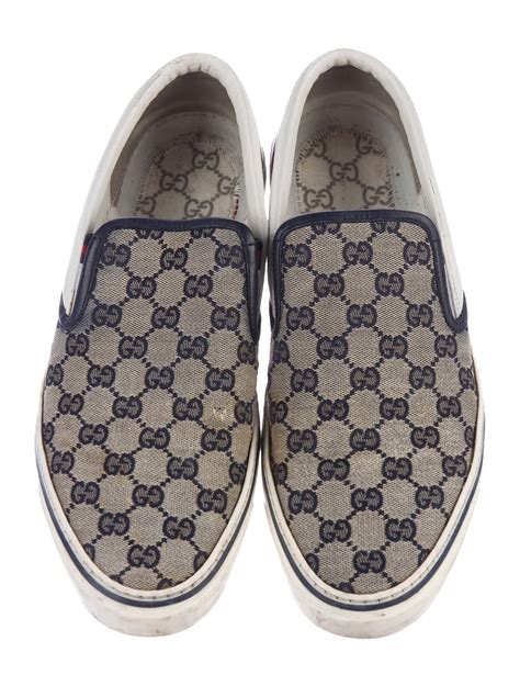 gucci embellished leather slip on sneakers|Gucci leather sneakers for men.